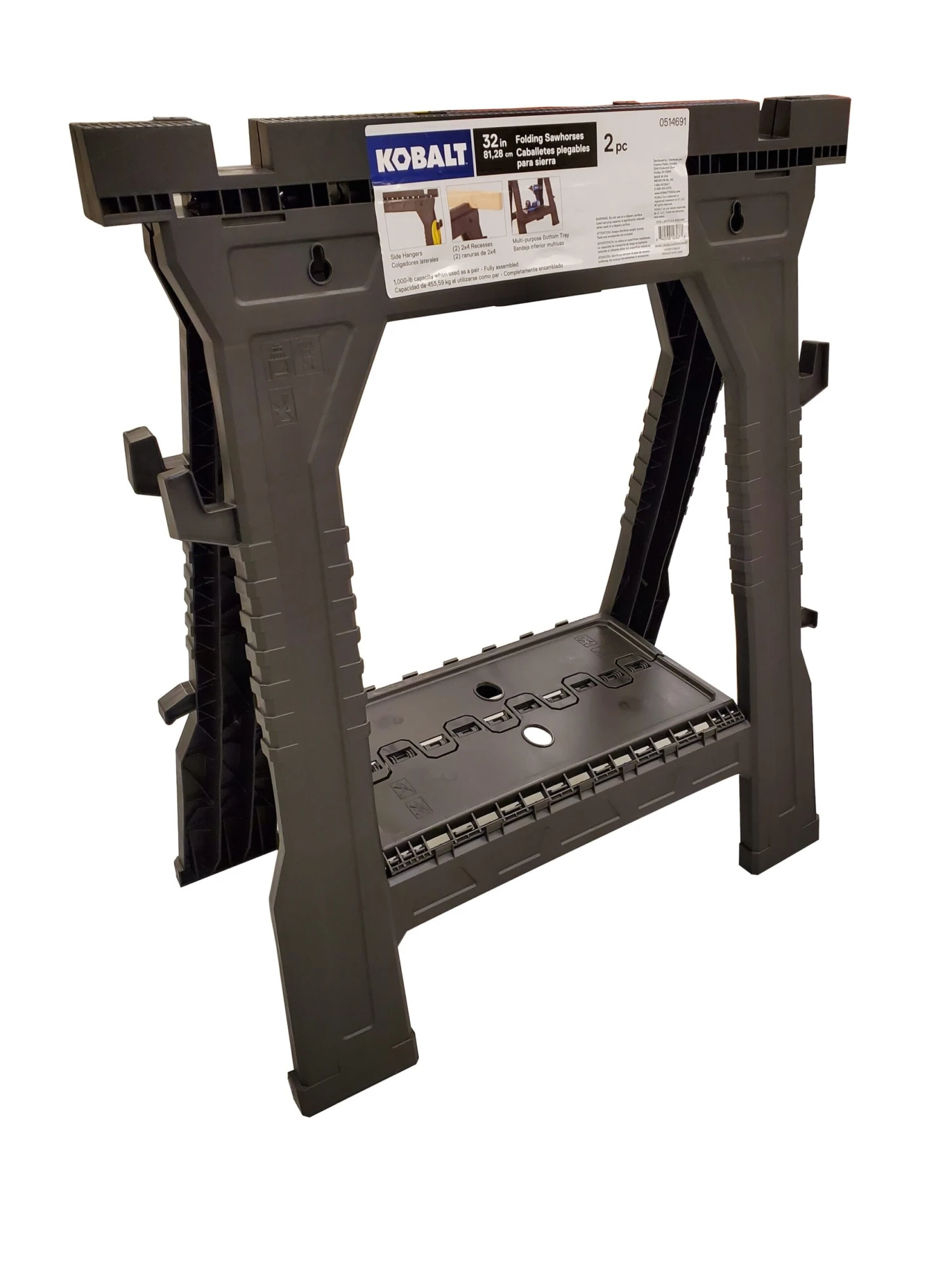 Kobalt 2 -Pack 27-in W X 32-in H Plastic Saw Horse ( 1000-lb Capacity) 8 Kobalt 2 -Pack 27-in W X 32-in H Plastic Saw Horse ( 1000-lb Capacity) - Image 8