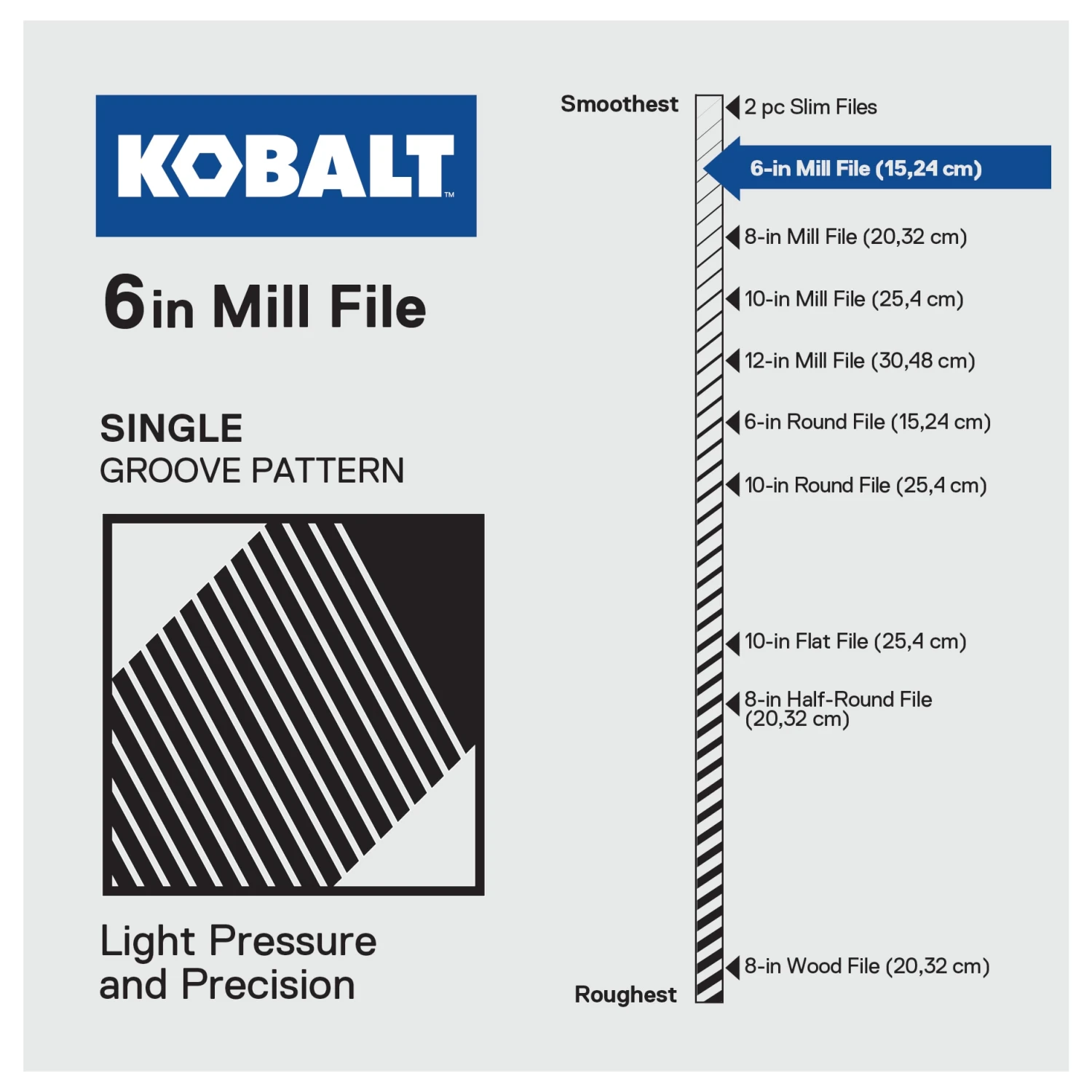 Kobalt 6-in Single-cut Bastard Tooth Mill File 2 Kobalt 6-in Single-cut Bastard Tooth Mill File - Image 2