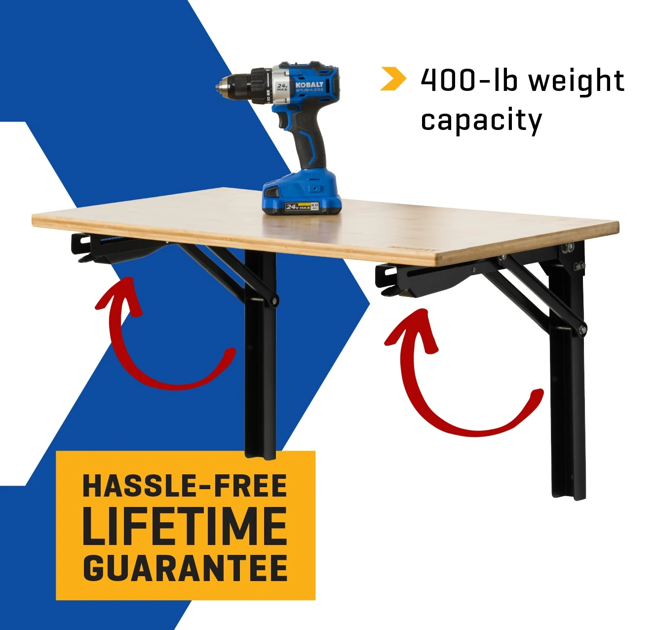 Kobalt 32-in L X 17.3-in H Multicolor Bamboo Work Bench Top 2 Kobalt 32-in L X 17.3-in H Multicolor Bamboo Work Bench Top - Image 2
