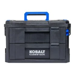 Kobalt CASESTACK 14.16-in W X 21-in H X 13.5-in D 2 -Drawer Black Plastic Tool Box