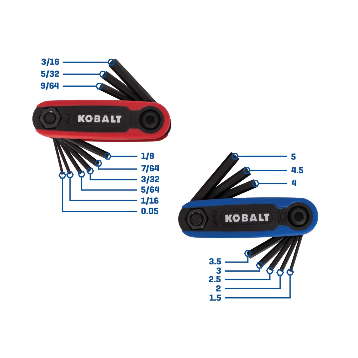 Kobalt Assorted Metric And Standard (SAE) 17 -Pieces Hex Key Set 1 Kobalt Assorted Metric And Standard (SAE) 17 -Pieces Hex Key Set
