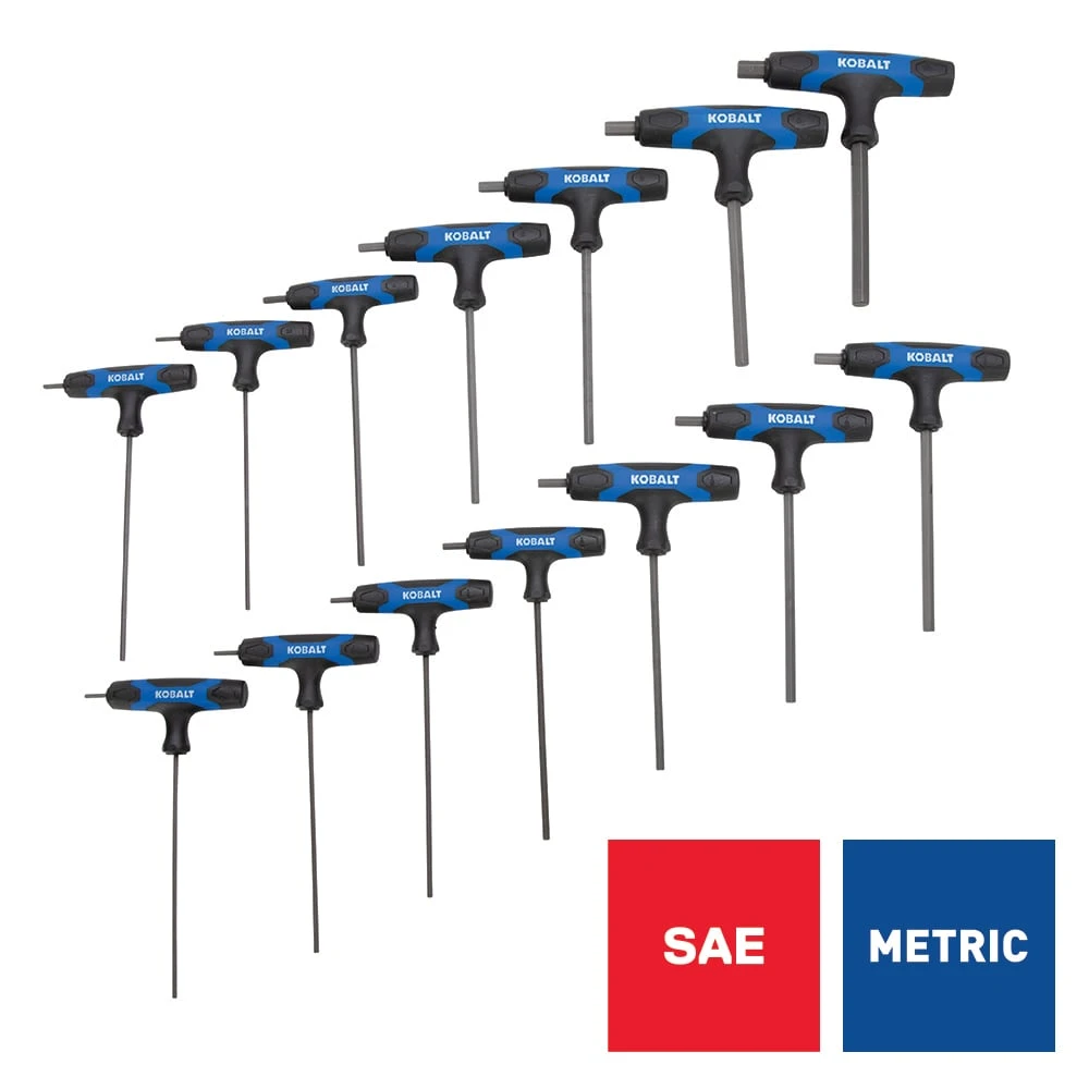 Kobalt Assorted T-Handle Metric And Standard (SAE) 14 -Pieces Hex Key Set 1 Kobalt Assorted T-Handle Metric And Standard (SAE) 14 -Pieces Hex Key Set