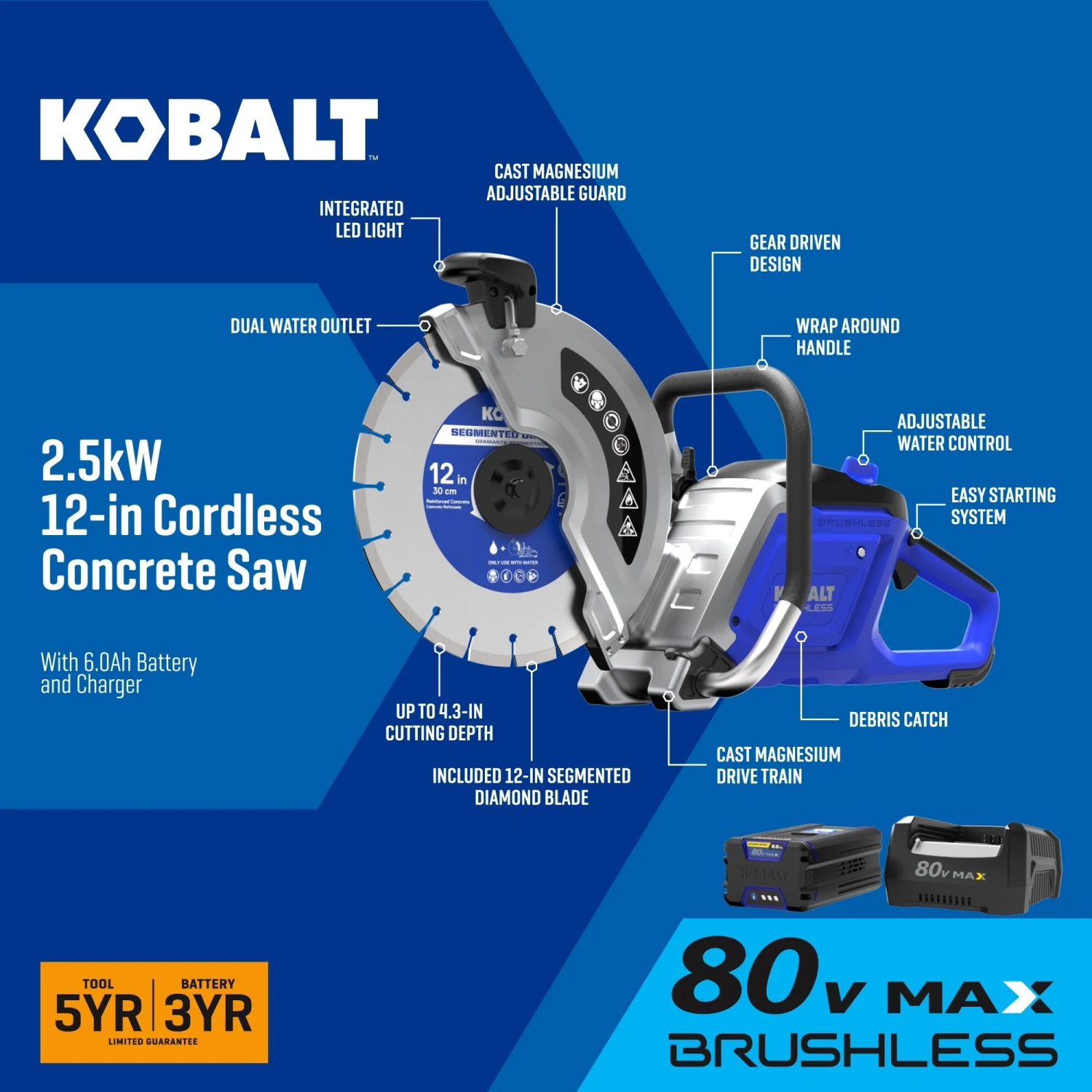 Kobalt 12-in Cordless Concrete Saw 8 Kobalt 12-in Cordless Concrete Saw - Image 8