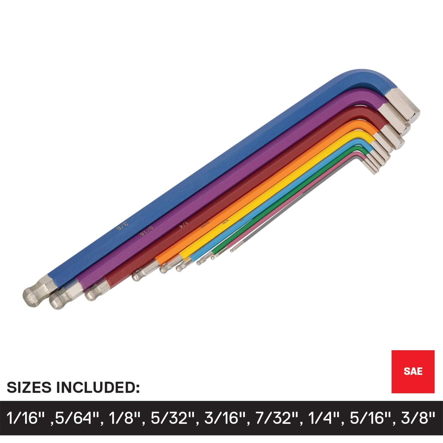 Kobalt Assorted Standard (SAE) 9 -Pieces Hex Key Set 5 Kobalt Assorted Standard (SAE) 9 -Pieces Hex Key Set - Image 5