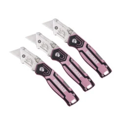Kobalt Pink 3pk Lockback 3/4-in 3 -Blade Folding Utility Knife