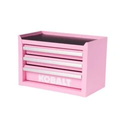Kobalt Portable Tool Box 11.1-in W X 7.36-in H X 6.14-in D 3 -Drawer Pink Steel Tool Box