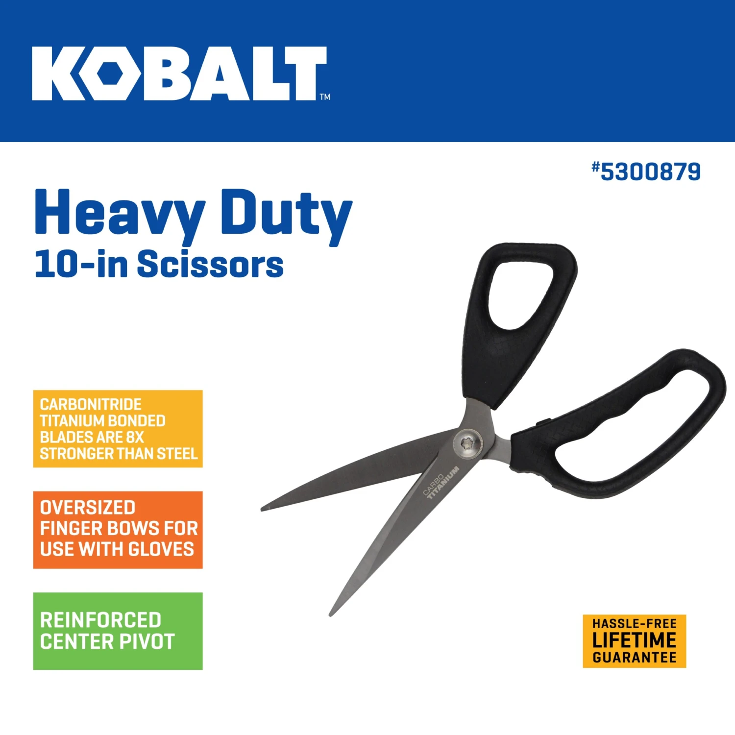 Kobalt 4-in Stainless Steel Steel Reinforced Plastic Scissors 2 Kobalt 4-in Stainless Steel Steel Reinforced Plastic Scissors - Image 2